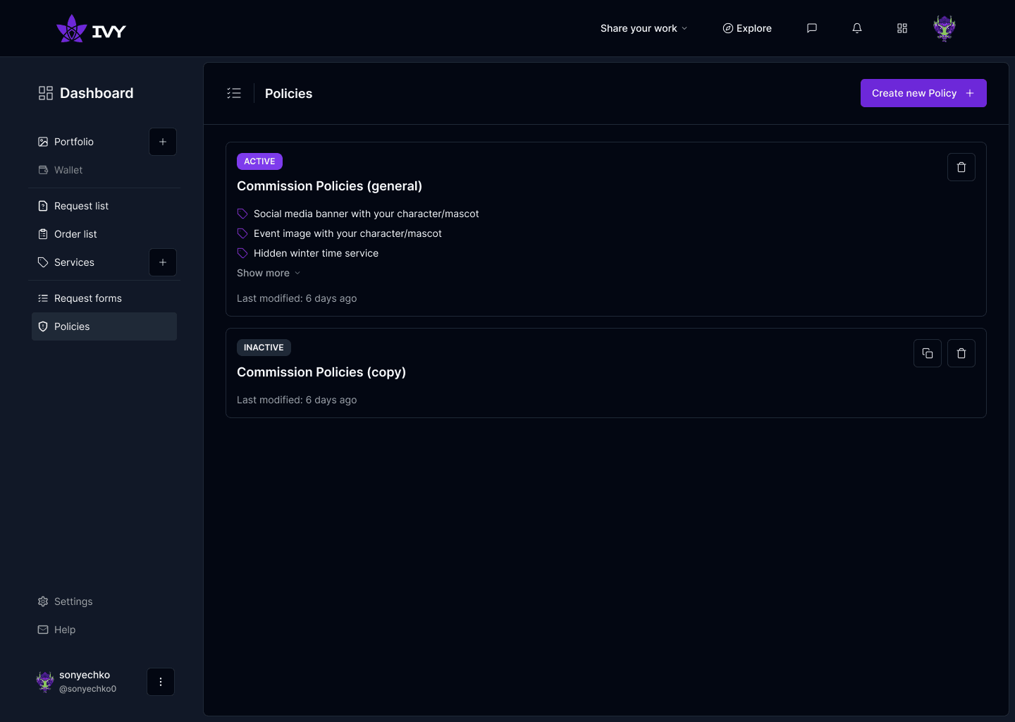 Dashboard additional tools